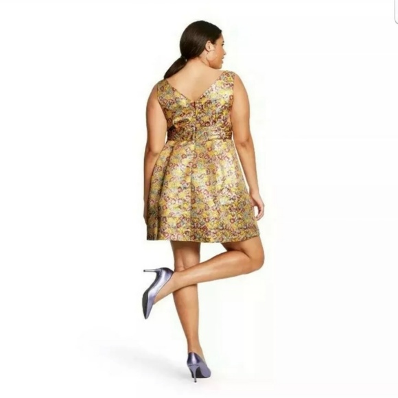 Zac Posen for Target Floral Brocade Dress Size 16 - Picture 2 of 8